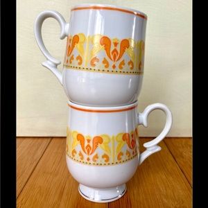 Vintage 1970’s Royalton China Co. Pedestal Cups. Set of 2